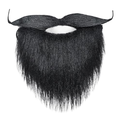 MotiveTech Falscher Schnurrbart, Kostümzubehör, Lustiger Falscher Bart für Männer, Cosplay, Festival, Schwarz MotiveTech Falscher Schnurrbart, Kostümzubehör, Lustiger Falscher Bart für Männer, Cosplay, Festival, Schwarz von MotiveTech