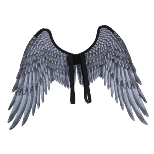 MotiveTech Feder Flügel Kostüm Cosplay für Bühne Leistung Karneval, Schwarz von MotiveTech