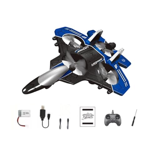 MotiveTech Ferngesteuertes Flugzeugspielzeug Aus Schaumstoff mit Ferngesteuertem Licht Und Empfindlicher Dekoration, Geschenk für Jungen Und Mädchen, Blau von MotiveTech