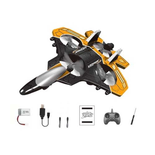 MotiveTech Ferngesteuertes Flugzeugspielzeug Aus Schaumstoff mit Ferngesteuertem Licht Und Empfindlicher Dekoration, Geschenk für Jungen Und Mädchen, Gelb von MotiveTech