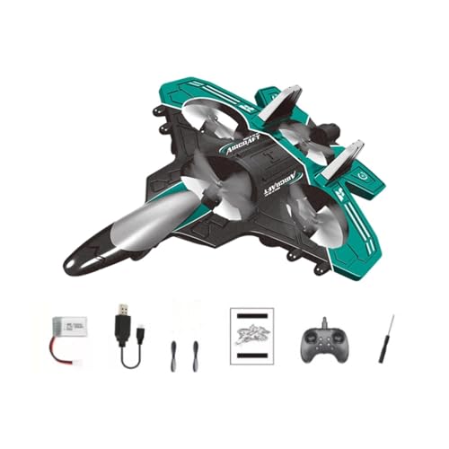 MotiveTech Ferngesteuertes Flugzeugspielzeug Aus Schaumstoff mit Ferngesteuertem Licht Und Empfindlicher Dekoration, Geschenk für Jungen Und Mädchen, GrÜn von MotiveTech