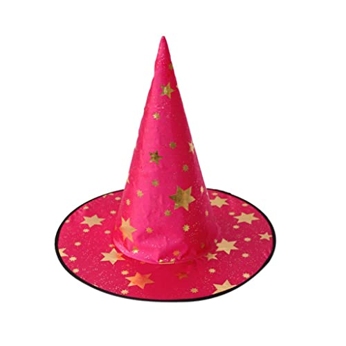 MotiveTech Hexenhut Aus Satin für Kinder, Spitzer Hut, Halloween Kostümzubehör, Rosarot, 37cm * 18cm * 35cm MotiveTech Hexenhut Aus Satin für Kinder, Spitzer Hut, Halloween Kostümzubehör, Rosarot, 37cm * 18cm * 35cm von MotiveTech
