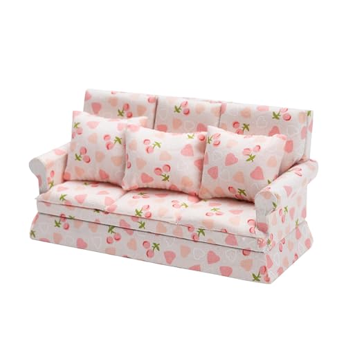 MotiveTech Miniatur Couch Puppenhausaccessoire Aus Holz Und Weichem Stoff für Puppenstuben Und Sammlerstücke, 15.8cmx6cmx7.7cm MotiveTech Miniatur Couch Puppenhausaccessoire Aus Holz Und Weichem Stoff für Puppenstuben Und Sammlerstücke, 15.8cmx6cmx7.7cm von MotiveTech