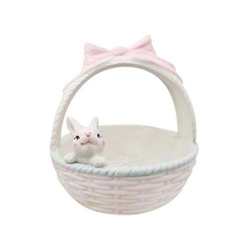 MotiveTech Osterkorb, Porzellan Hasenschalen, Geschirr, Tischdekoration, Partyzubehör, Blumentopf, Eierhalter, Süßigkeiten Servierschalen, Weihnachtsgesc, 16 cm x 15,5 cm x 18,3 cm von MotiveTech