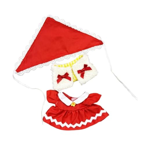 MotiveTech Plüschpuppenkleidung, Puppenkleid mit Kopftuch, Cartoon Kostüme, DIY Weichpuppenkleidung, Anzieh Plüschtier Outfit, Foto Requisiten von MotiveTech