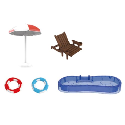 MotiveTech Puppenhaus Schwimmbad Set Miniatur Simulation Möbel Zubehör Set DIY Spaß von MotiveTech
