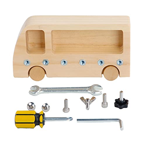 MotiveTech Schraubendreher Brett, Praktisches Leben, Holz, für Zuhause, Jungen, Mädchen, Kinder, Natürlich, 19 x 3,5 x 10 cm von MotiveTech