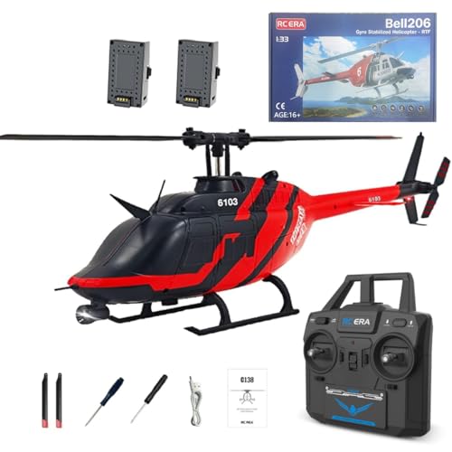 Motörform RC ERA C138 RC-Helikopter im Maßstab 1:33 – 2,4GHz 6CH Flybarless Modellhubschrauber mit Höhenhaltefunktion, optischer Positionsbestimmung, einsteigerfreundlichem Design (2 Akku/Rot Schwarz) Motörform RC ERA C138 RC-Helikopter im Maßstab 1:33 – 2,4GHz 6CH Flybarless Modellhubschrauber mit Höhenhaltefunktion, optischer Positionsbestimmung, einsteigerfreundlichem Design (2 Akku/Rot Schwarz) von Motörform