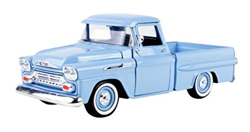 Motormax 1958 Chevrolet Apache Fleetside Pick Up 79311B, Hellblau, 1:24 Die Cast von Motormax