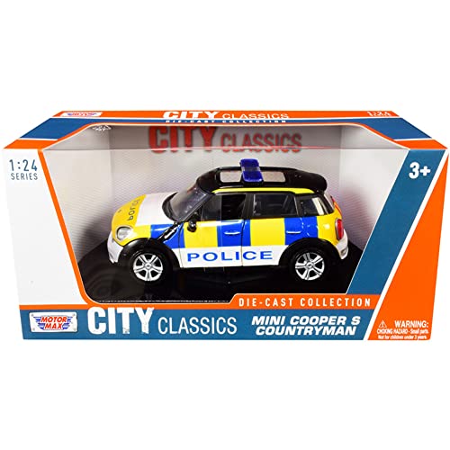 Mini Cooper S Countryman Polizeiauto City Classics Serie 1/24 Druckguss Modellauto von Motormax 79751 von Motormax