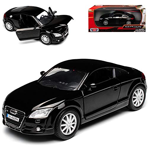 Motormax A*u*d*i TT 8J Coupe Schwarz 2. Generation 2006-2014 1/24 Modell Auto mit individiuellem Wunschkennzeichen von Motormax