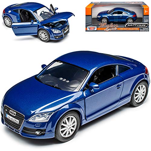 Motormax A*u*d*i TT 8J Coupe Blau 2. Generation Ab 2006-2014 1/24 Modell Auto mit individiuellem Wunschkennzeichen von Motormax