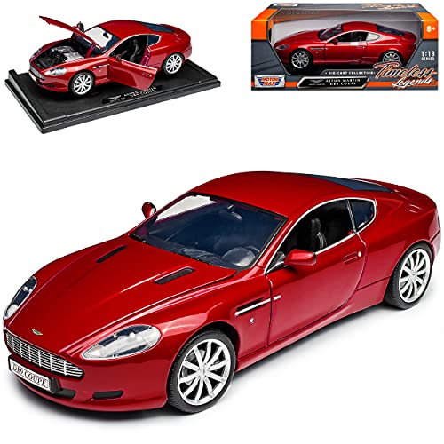 Motormax Aston Martin DB9 Coupe Magma Rot 2004-2016 1/18 Modell Auto von Motormax