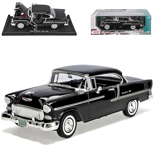 Motormax Chevrolet Bel Air Coupe Schwarz 1955 1/18 Modell Auto mit individiuellem Wunschkennzeichen Motormax Chevrolet Bel Air Coupe Schwarz 1955 1/18 Modell Auto mit individiuellem Wunschkennzeichen von Motormax
