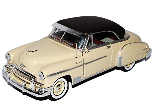 Motormax Chevrolet Chevy Bel Air Coupe Beige Gelb 1950 Oldtimer 1/24 Modell Auto mit individiuellem Wunschkennzeichen von Motormax