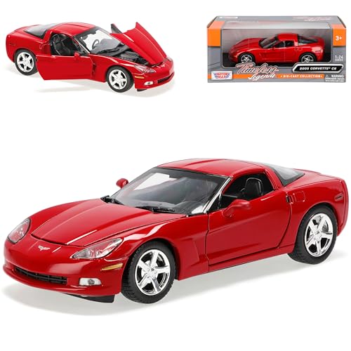 MOTORMAX Chevrolet Chevy Corvette C6 C 6 Ab 2005-2012 Coupe Rot 1/24 Modellauto Modell Auto von MOTORMAX