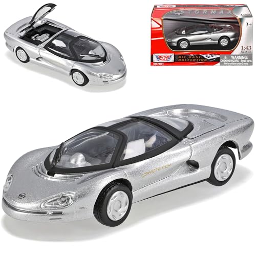 Motormax Chevrolet Corvette Indy Silber Concept 1/43 Modell Auto von Motormax