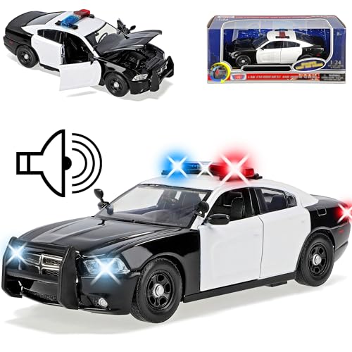 Motormax Dodge Charger LD Limousine Police Weiss Schwarz mit Licht und Sound 2. Generation 2010-2023 Version 2010-2015 1/24 Modell Auto Motormax Dodge Charger LD Limousine Police Weiss Schwarz mit Licht und Sound 2. Generation 2010-2023 Version 2010-2015 1/24 Modell Auto von Motormax