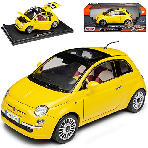 Motormax FIAT 500 Nuova Gelb Coupe 2007-2014 1/18 Modell Auto Motormax FIAT 500 Nuova Gelb Coupe 2007-2014 1/18 Modell Auto von Motormax