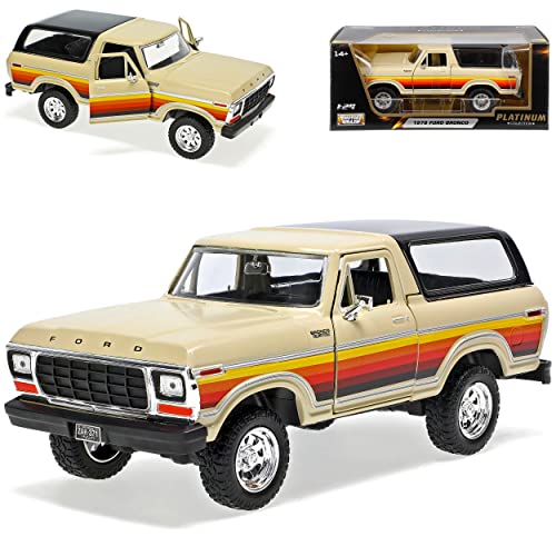 Motormax Ford Bronco Beige 2. Generation 1978-1979 1/24 Modell Auto von Motormax