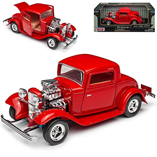 Motormax Ford Coupe 1932 Mittel Rot mit offener Motorhaube 1/24 Modell Auto Motormax Ford Coupe 1932 Mittel Rot mit offener Motorhaube 1/24 Modell Auto von Motormax