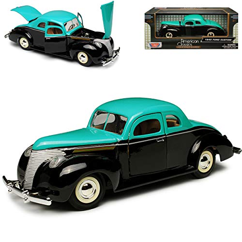 Motormax Ford Coupe Custom 1940 Schwarz mit Türkis 1/24 Modell Auto mit individiuellem Wunschkennzeichen Motormax Ford Coupe Custom 1940 Schwarz mit Türkis 1/24 Modell Auto mit individiuellem Wunschkennzeichen von Motormax
