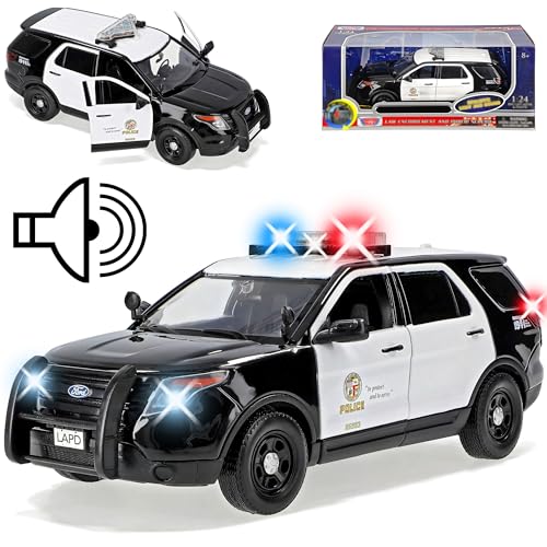 Motormax Ford Explorer SUV Los Angeles Police Interceptor Weiss Schwarz mit Licht und Sound 5. Generation 2010-2019 1/24 Modell Auto mit individiuellem Wunsch.. Motormax Ford Explorer SUV Los Angeles Police Interceptor Weiss Schwarz mit Licht und Sound 5. Generation 2010-2019 1/24 Modell Auto mit individiuellem Wunsch.. von Motormax