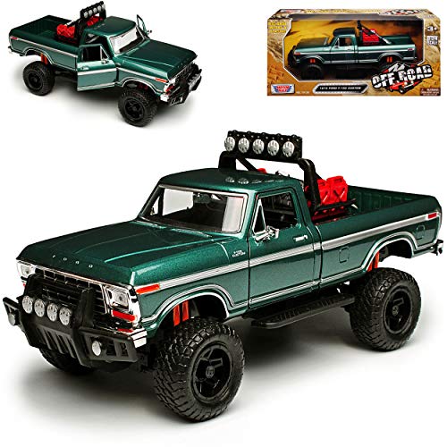 Motormax Ford F*150 Custom Grün Metallic Pick-Up Pick-up Offroad Truck 6. Generation 1973-1980 1/24 Modell Auto mit individiuellem Wunschkennzeichen Motormax Ford F*150 Custom Grün Metallic Pick-Up Pick-up Offroad Truck 6. Generation 1973-1980 1/24 Modell Auto mit individiuellem Wunschkennzeichen von Motormax