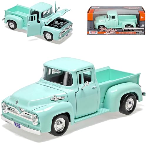 Motormax Ford F-100 Pickup Hell Grün 2. Generation 1953-1956 1/24 Modell Auto von Motormax