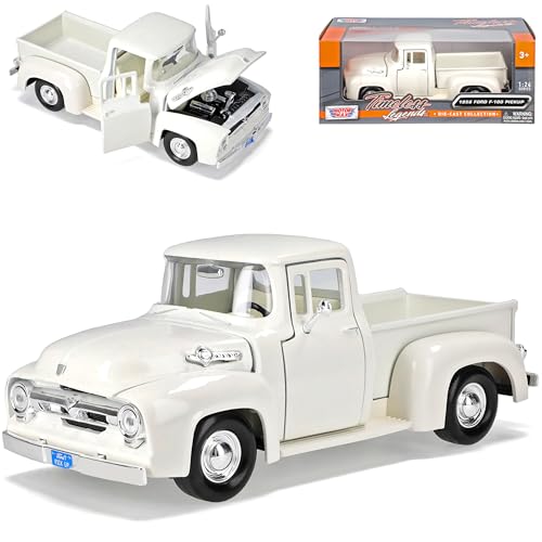 Motormax Ford F100 Pick-up 1956 Weiss Beige Pritsche Oldtimer 1/24 Modell Auto mit individiuellem Wunschkennzeichen Motormax Ford F100 Pick-up 1956 Weiss Beige Pritsche Oldtimer 1/24 Modell Auto mit individiuellem Wunschkennzeichen von Motormax