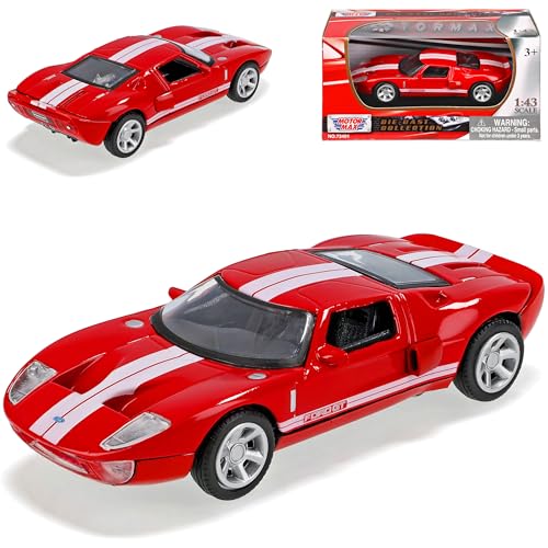 Motormax Ford GT Concept Rot mit weißen Streifen 2004-2006 1/43 Modell Auto mit individiuellem Wunschkennzeichen Motormax Ford GT Concept Rot mit weißen Streifen 2004-2006 1/43 Modell Auto mit individiuellem Wunschkennzeichen von Motormax