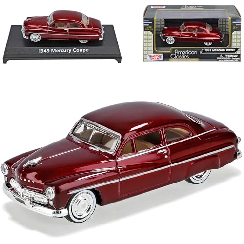 Motormax Ford Mercury Coupe 1949 Rot 1/43 Modell Auto mit individiuellem Wunschkennzeichen von Motormax