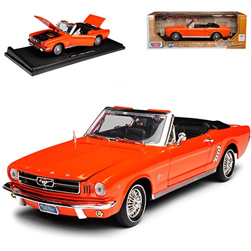 Motormax Ford Mustang I 1. Generation 1/2 Cabrio Orange 1. Modelljahr 1964 Generation 1964-1966 1/18 Modell Auto von Motormax