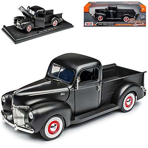 Motormax Ford Pick Up 1940 Matt Schwarz 1/18 Modell Auto mit individiuellem Wunschkennzeichen von Motormax