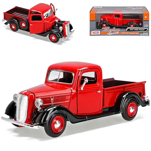 Motormax Ford Pick-up 1937 Rot Pritsche Oldtimer 1/24 Modell Auto von Motormax