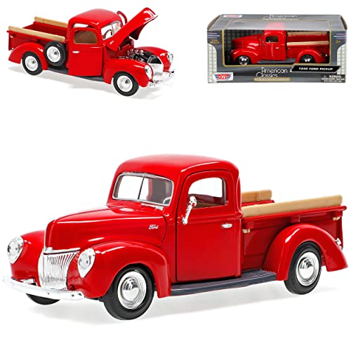 Motormax Ford Pick-up 1940 Rot Pritsche Oldtimer 1/24 Modell Auto von Motormax