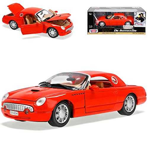 Motormax Ford Thunderbird Retro Birds 11. Generation 2002-2005 James Bond 007 Stirb an einem Anderen Tag 1/24 Modell Auto von Motormax