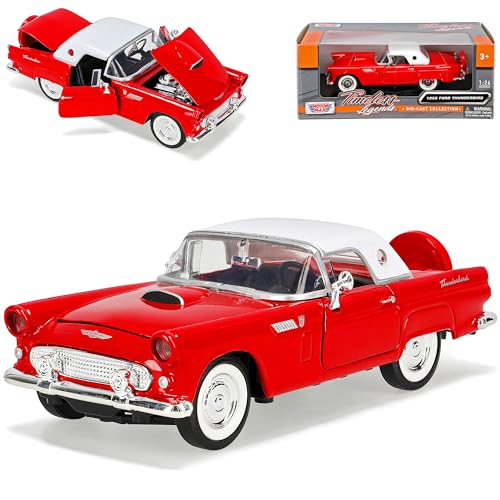 Motormax Ford Thunderbird Rot Cabrio Mit Hard Top 1956 1/24 Modell Auto Motormax Ford Thunderbird Rot Cabrio Mit Hard Top 1956 1/24 Modell Auto von Motormax