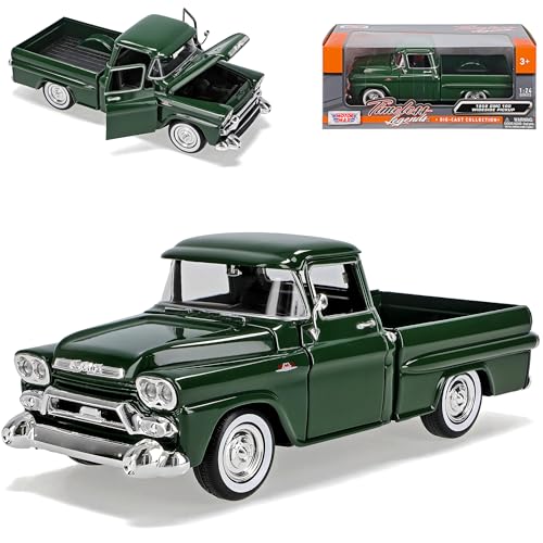 Motormax G*M*C 100 Wideside Pick-Up Grün 1958 1/24 Modell Auto mit individiuellem Wunschkennzeichen von Motormax