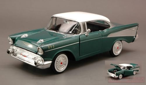 Motormax MTM73228MG CHEVY BEL AIR 1957 GREEN MET.WHITE ROOF 1:24 DIE CAST MODEL von Motormax