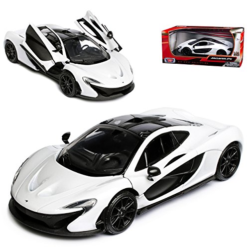Motormax McLaren P1 Coupe Weiss Schwarz Ab 2013 1/24 Modell Auto mit individiuellem Wunschkennzeichen von Motormax