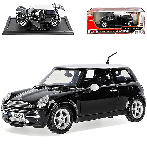 Motormax Mini Cooper R50 Schwarz mit Dach in Weiss 2001-2006 1/18 Modell Auto mit individiuellem Wunschkennzeichen Motormax Mini Cooper R50 Schwarz mit Dach in Weiss 2001-2006 1/18 Modell Auto mit individiuellem Wunschkennzeichen von Motormax