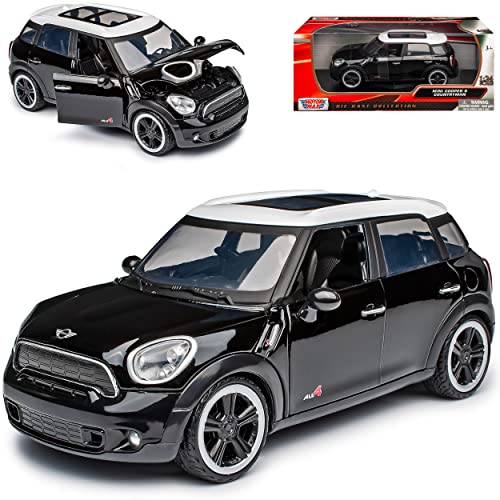 Motormax Mini Cooper S Countryman SUV Schwarz Weiss Dach Ab 2010 1/24 Modell Auto mit individiuellem Wunschkennzeichen von Motormax