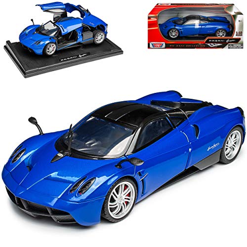 Motormax Pagani Huayra Coupe Blau 1/18 Modell Auto mit individiuellem Wunschkennzeichen von Motormax