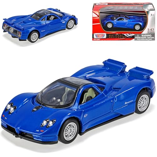 Motormax Pagani Zonda C12 Coupe Blau 1999-2010 1/43 Modell Auto mit individiuellem Wunschkennzeichen von Motormax