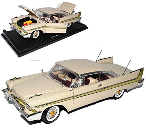 Motormax Plymouth Fury Coupe Beige 1. Generation 1956-1959 1/18 Modell Auto mit individiuellem Wunschkennzeichen von Motormax