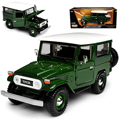 Motormax T*o*y*o*t*a Land Cruiser FJ40 Grün mit Weissem Dach 3 Türer 1960-1984 1/24 Modell Auto mit individiuellem Wunschkennzeichen Motormax T*o*y*o*t*a Land Cruiser FJ40 Grün mit Weissem Dach 3 Türer 1960-1984 1/24 Modell Auto mit individiuellem Wunschkennzeichen von Motormax