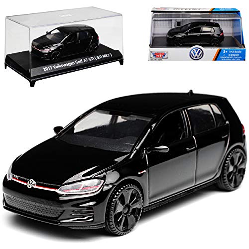 Motormax VW.Golf 7 VII G*T*I 5 Türer Schwarz Ab 2012 1/43 Modell Auto mit individiuellem Wunschkennzeichen von Motormax