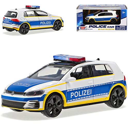 Motormax Volkwagen Golf 7 VII GTI 5 Türer Polizei Deutschland 2012-2021 1/43 Modell Auto von Motormax
