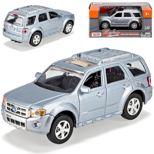 Motormax for. Escape II SUV USA Silber Grau 2. Generation 2008-2012 1/43 Modell Auto mit individiuellem Wunschkennzeichen von Motormax
